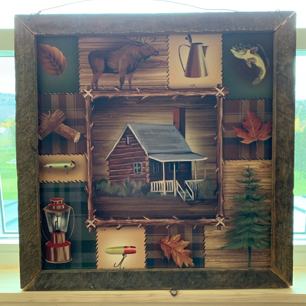 Primitive cabin hanging wall picture